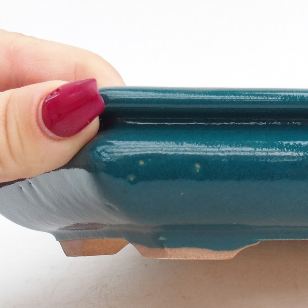 Ciotola per bonsai in ceramica 20 x 17,5 x 4 cm, verde