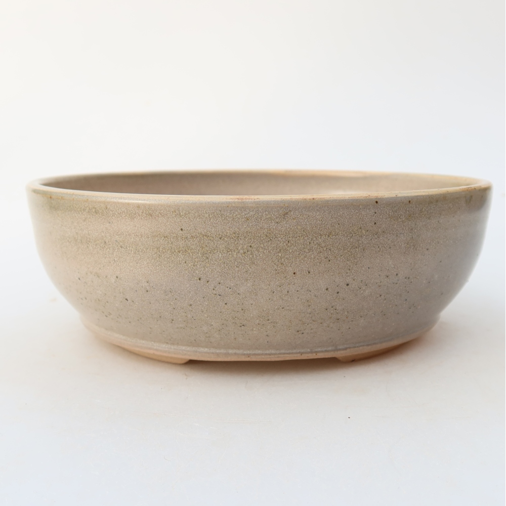 Vaso da bonsai in ceramica 17,5 x 17,5 x 6 cm, colore beige