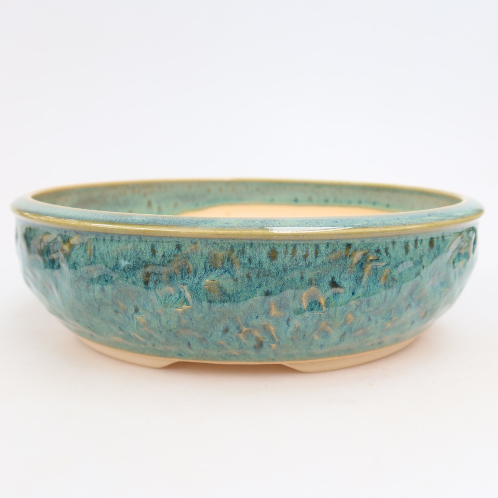 Vaso da bonsai in ceramica 23 x 23 x 6,5 cm, colore verde