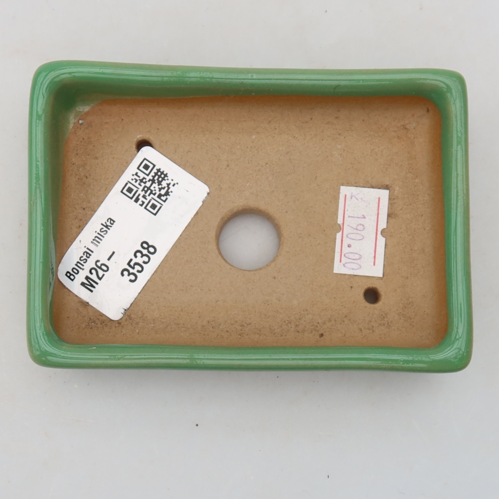 Vaso da bonsai in ceramica 10 x 7 x 2 cm, colore verde