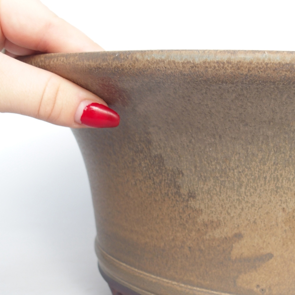 Ciotola per bonsai in ceramica 31,5 x 31,5 x 14 cm, marrone