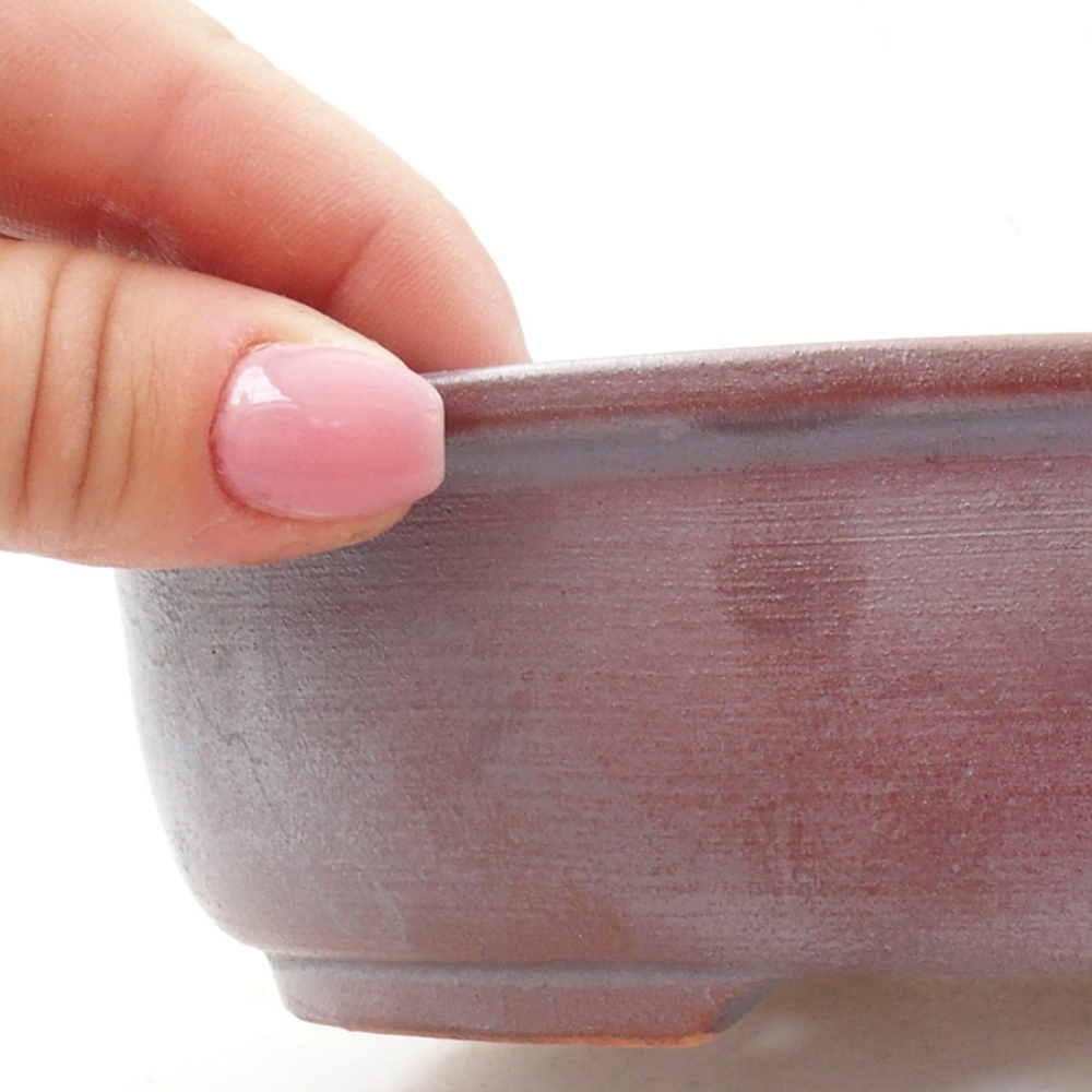 Ciotola bonsai in ceramica 18,5 x 14,5 x 5 cm, colore metallo