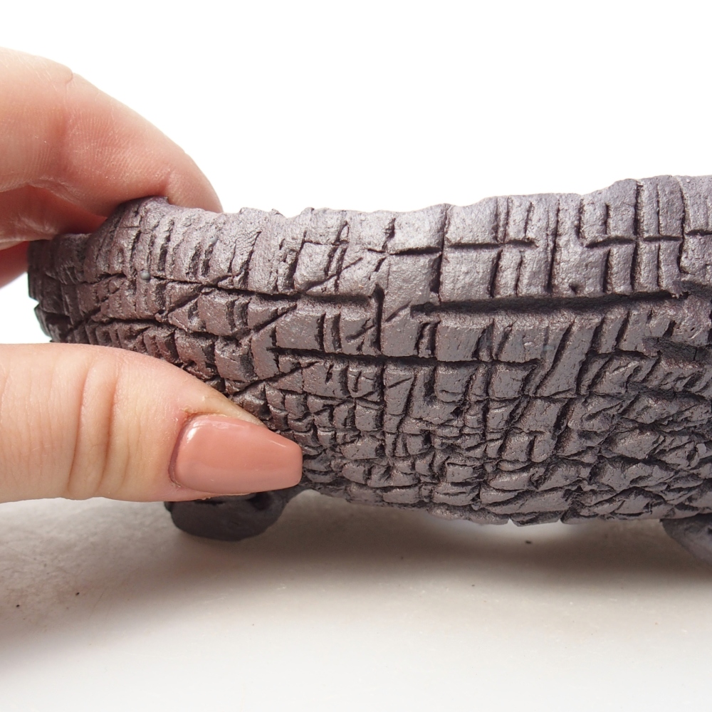 Ciotola bonsai in ceramica 17 x 16 x 6 cm, colore metallo