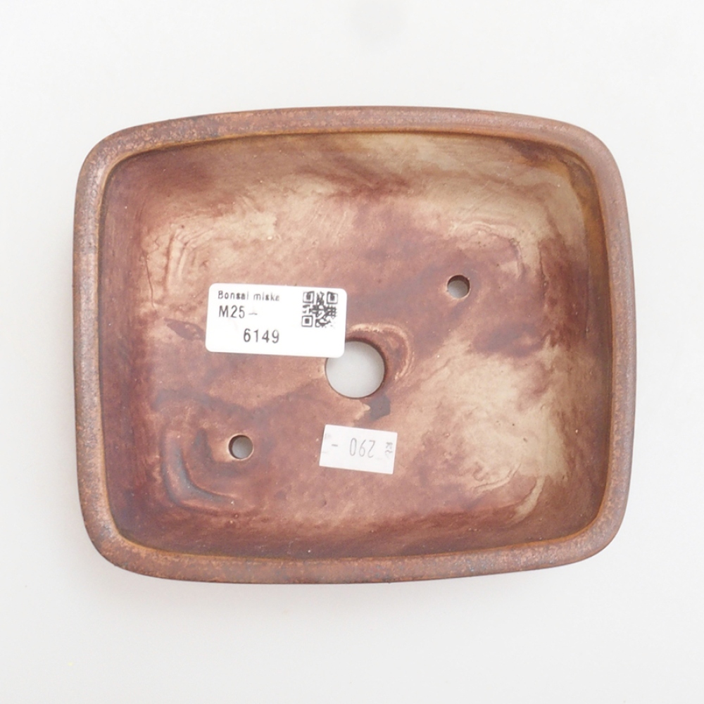 Ciotola per bonsai in ceramica 10 x 8,5 x 4 cm, marrone