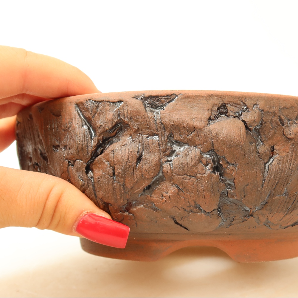 Ciotola per bonsai in ceramica 16,5 x 16,5 x 6 cm, marrone