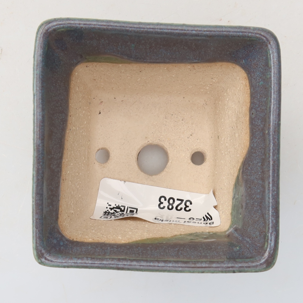 Vaso in ceramica per bonsai 6,5 x 6,5 x 5 cm, colore grigio