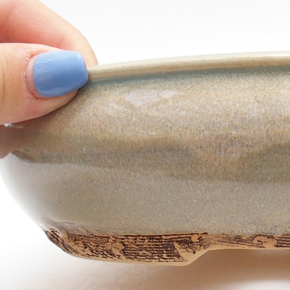 Ciotola per bonsai in ceramica 18 x 18 x 5,5 cm, verde