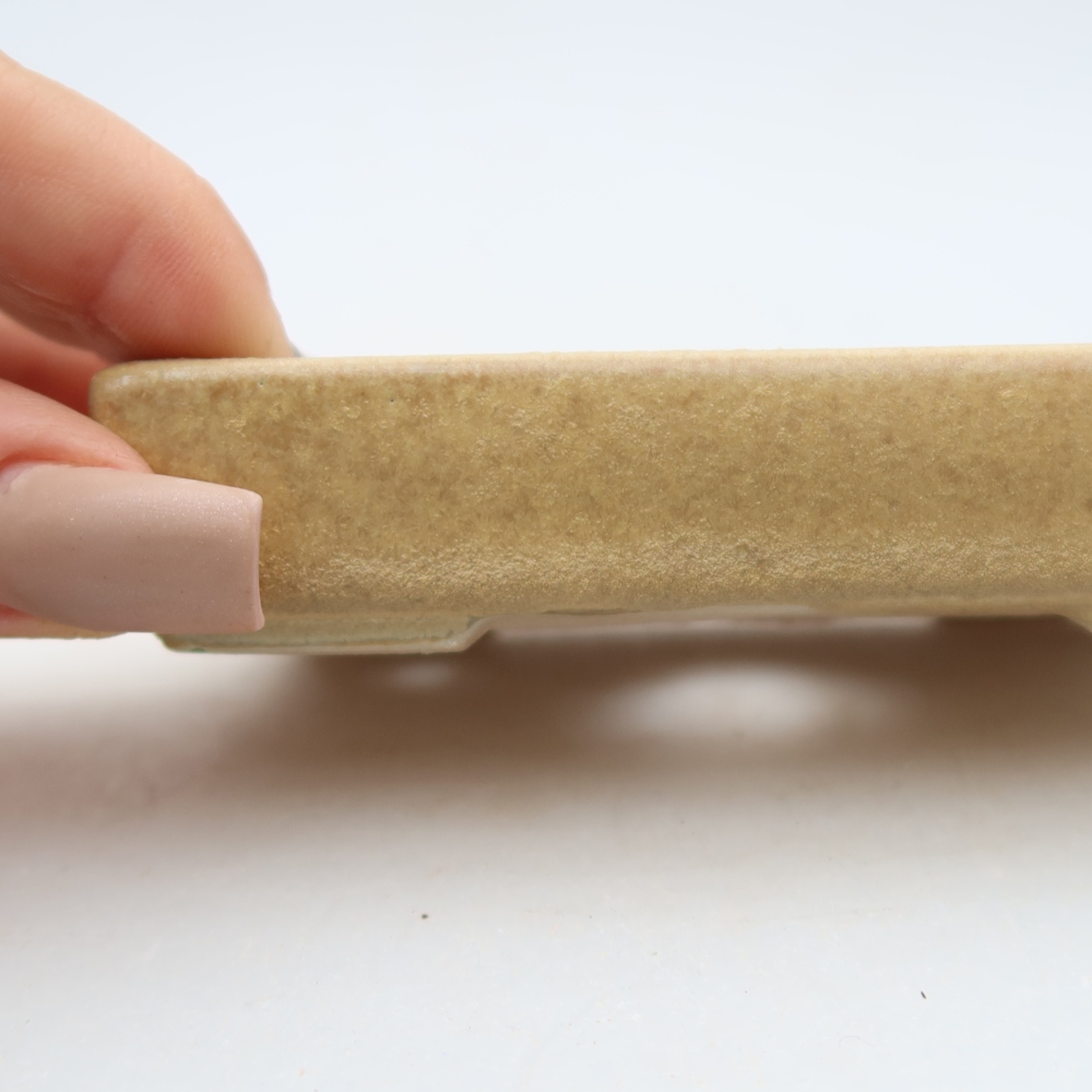 Ciotola per bonsai in ceramica 10 x 7 x 2 cm, colore beige