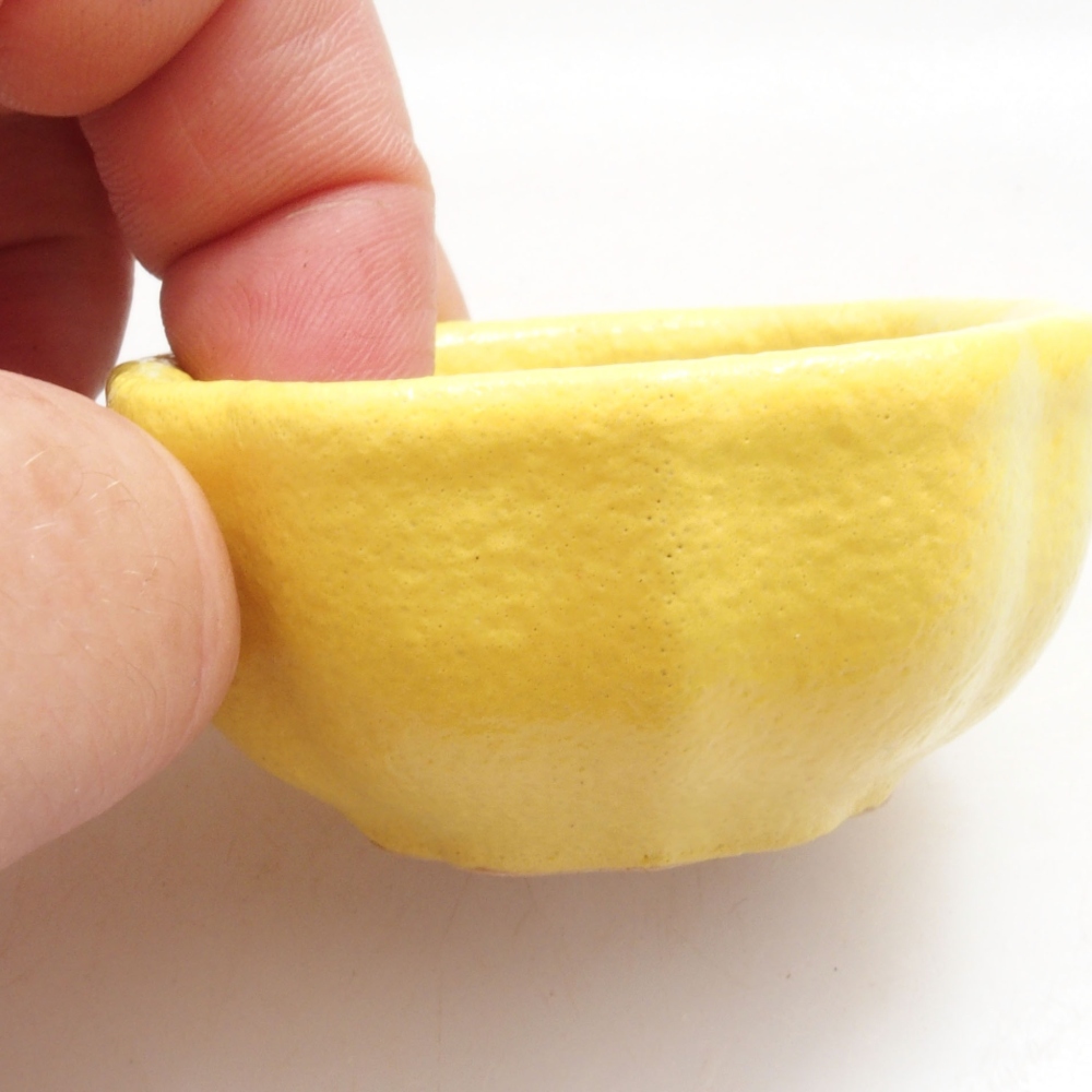 Ciotola bonsai in ceramica 5,5 x 5,5 x 3 cm, giallo