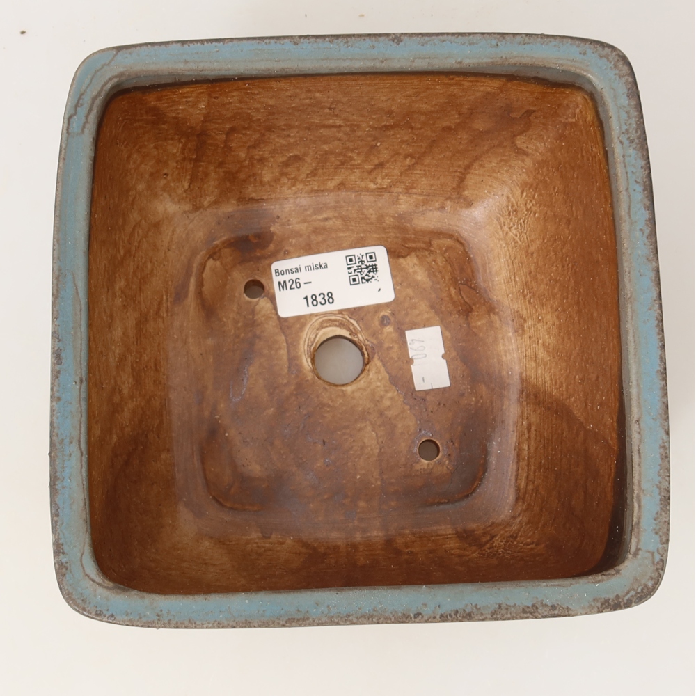 Vaso da bonsai in ceramica 16,5 x 16,5 x 9,5 cm, colore blu