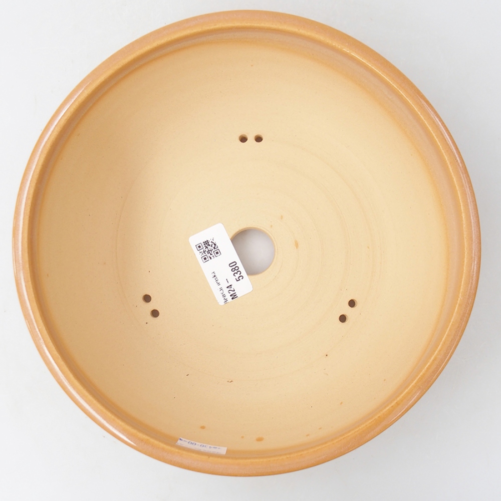 Ciotola per bonsai in ceramica 20,5 x 20,5 x 7,5 cm, colore beige