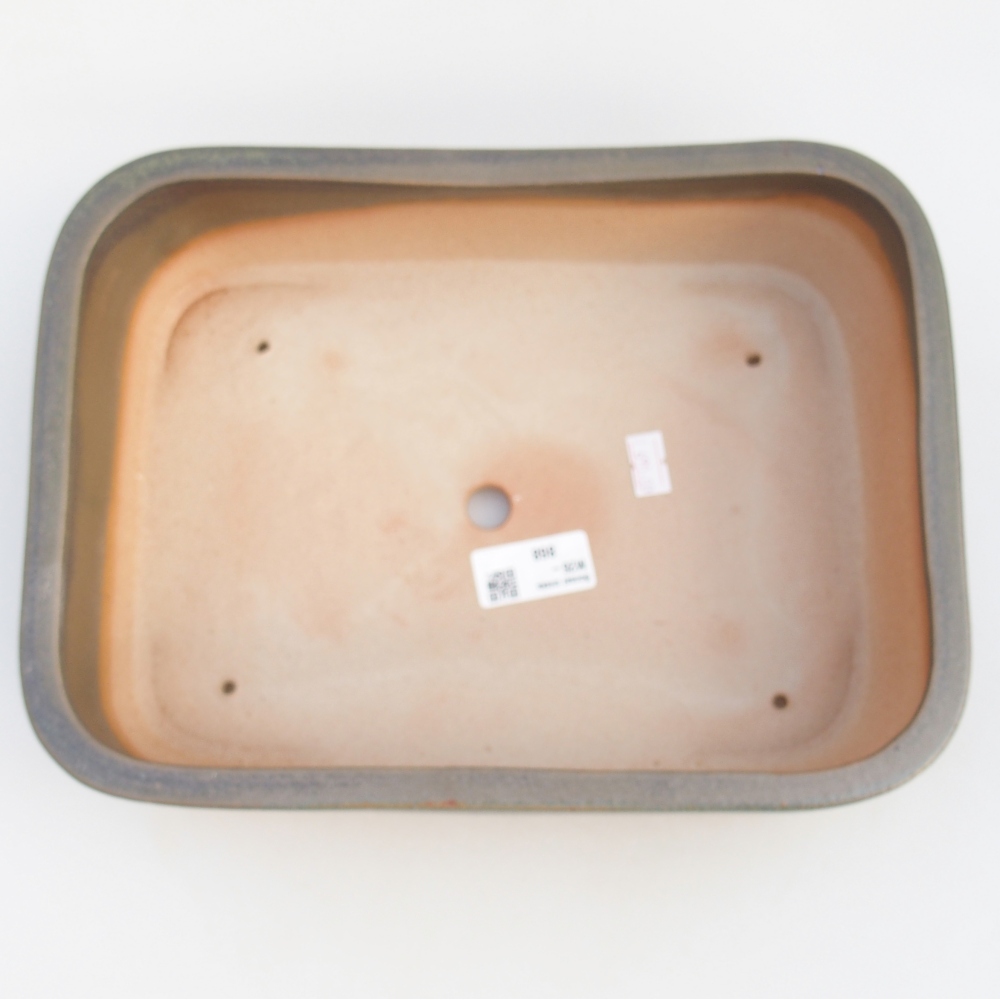 Ciotola per bonsai in ceramica 28 x 20,5 x 7,5 cm, verde-marrone