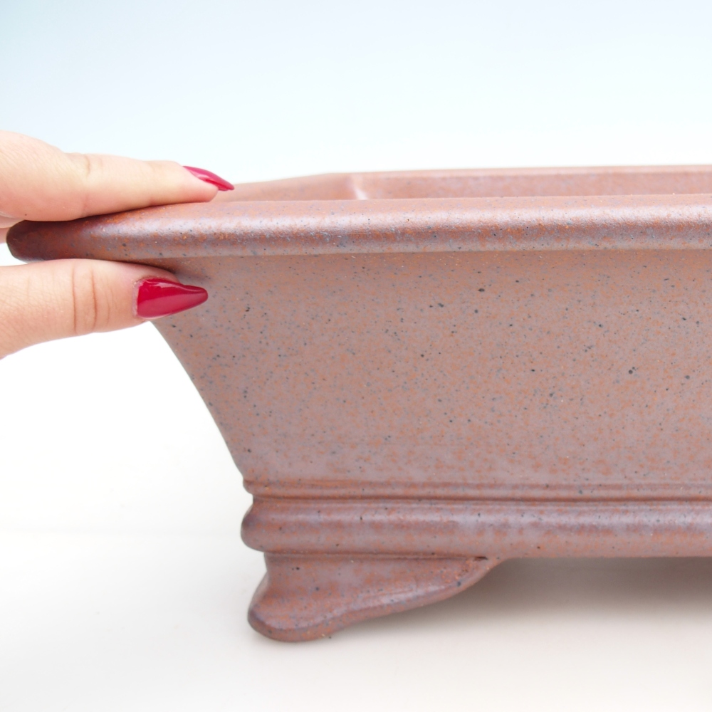 Ciotola bonsai in ceramica 41 x 29,5 x 13,5 cm, colore metallo