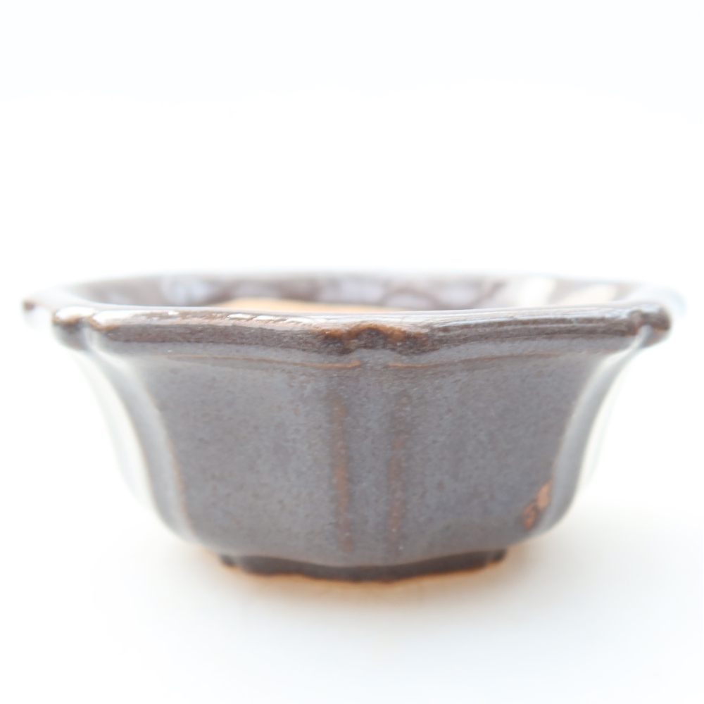 Vaso in ceramica per bonsai 6 x 6 x 2,5 cm, colore grigio