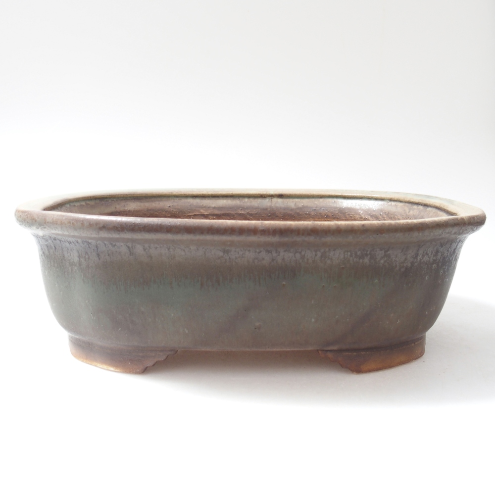 Ciotola per bonsai in ceramica 25 x 21 x 8 cm, verde