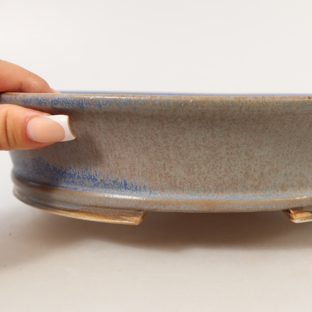 Vaso da bonsai in ceramica 27 x 24,5 x 5,5 cm, colore blu