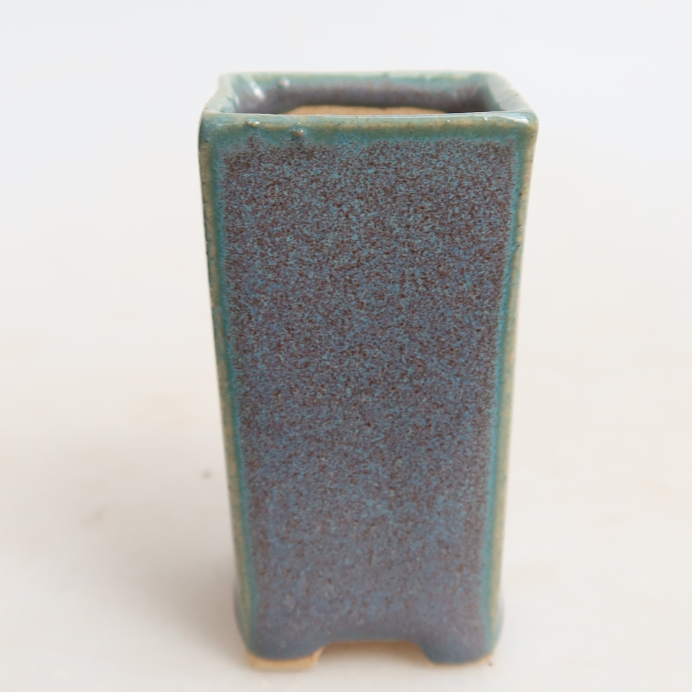 Vaso in ceramica per bonsai 3 x 3 x 5,5 cm, colore grigio