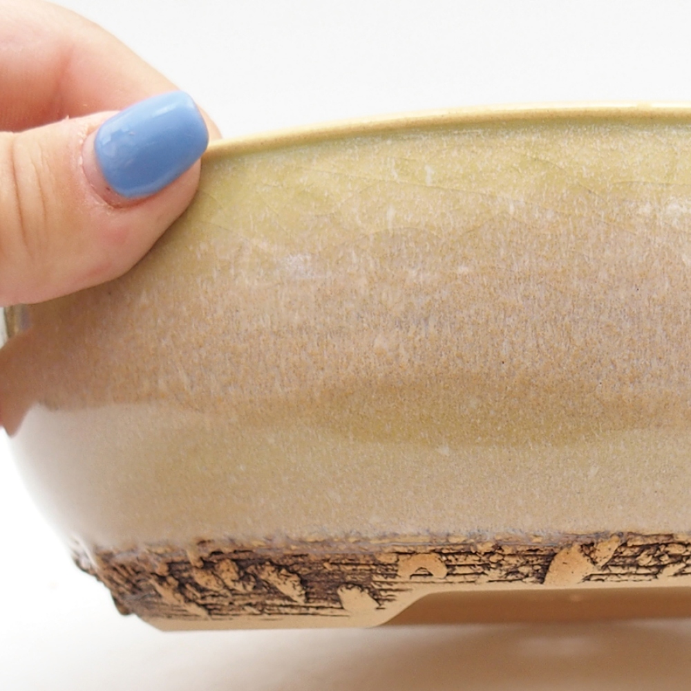 Ciotola per bonsai in ceramica 18 x 18 x 6 cm, verde