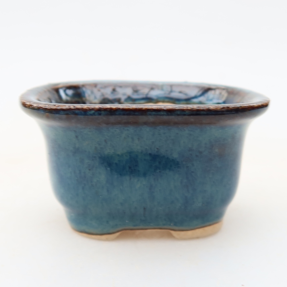 Vaso in ceramica per bonsai 6 x 5 x 3,5 cm, colore blu
