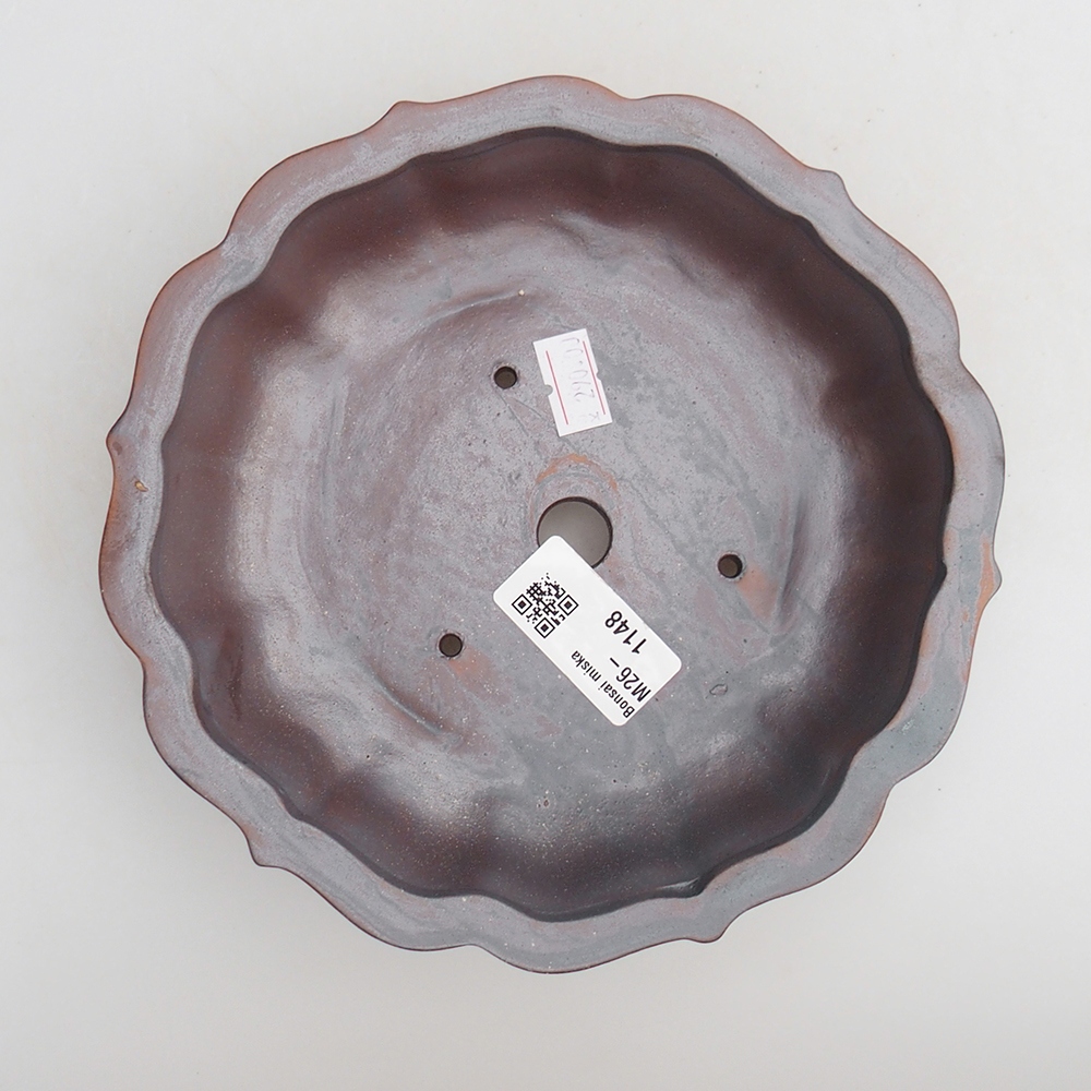 Ciotola bonsai in ceramica 18 x 18 x 4,5 cm, colore metallo