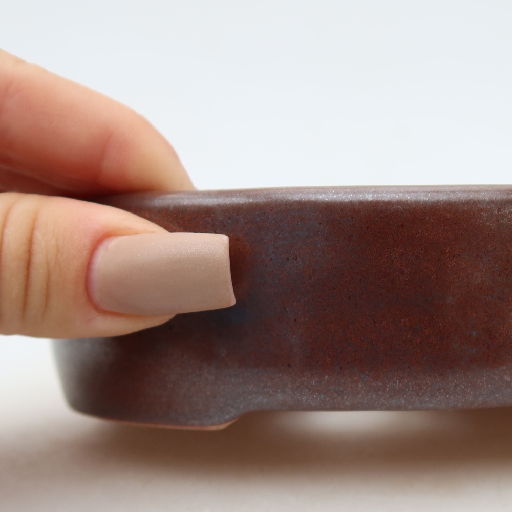 Ciotola per bonsai in ceramica 13 x 10 x 3,5 cm, marrone