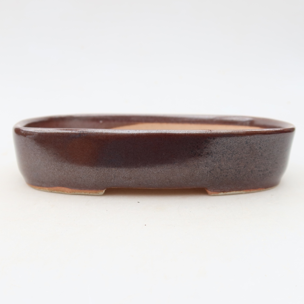 Vaso da bonsai in ceramica 16 x 11 x 3,5 cm, colore marrone