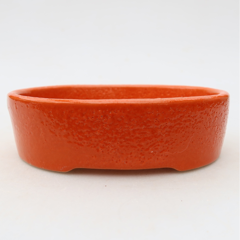 Vaso da bonsai in ceramica 13 x 10 x 3,5 cm, colore arancione