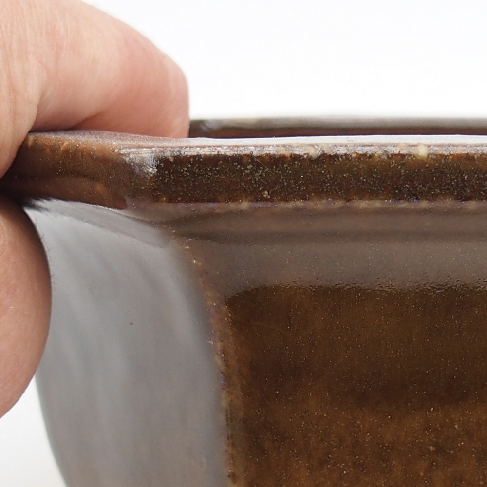 Ciotola bonsai in ceramica 18 x 16 x 9 cm, colore marrone-verde