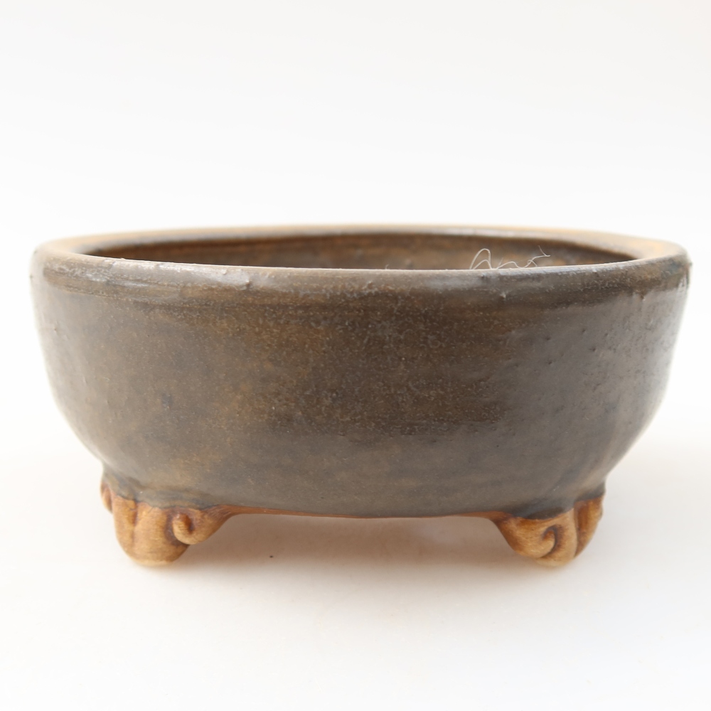 Ciotola per bonsai in ceramica 10,5 x 10,5 x 4 cm, marrone