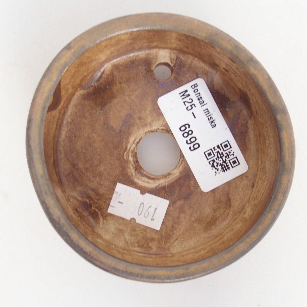 Ciotola per bonsai in ceramica 9 x 9 x 3,5 cm, marrone