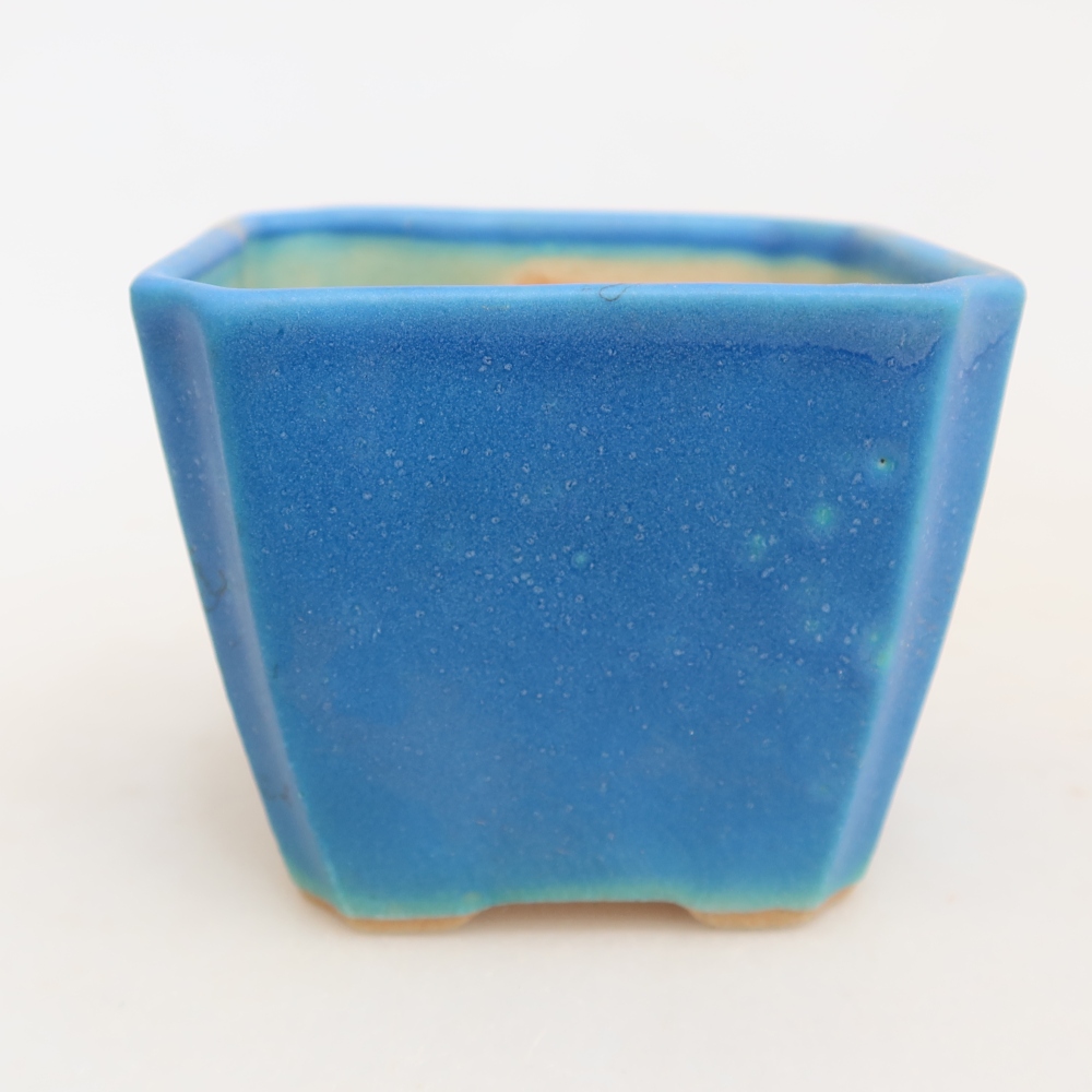 Vaso da bonsai in ceramica 7 x 7 x 5,5 cm, colore blu