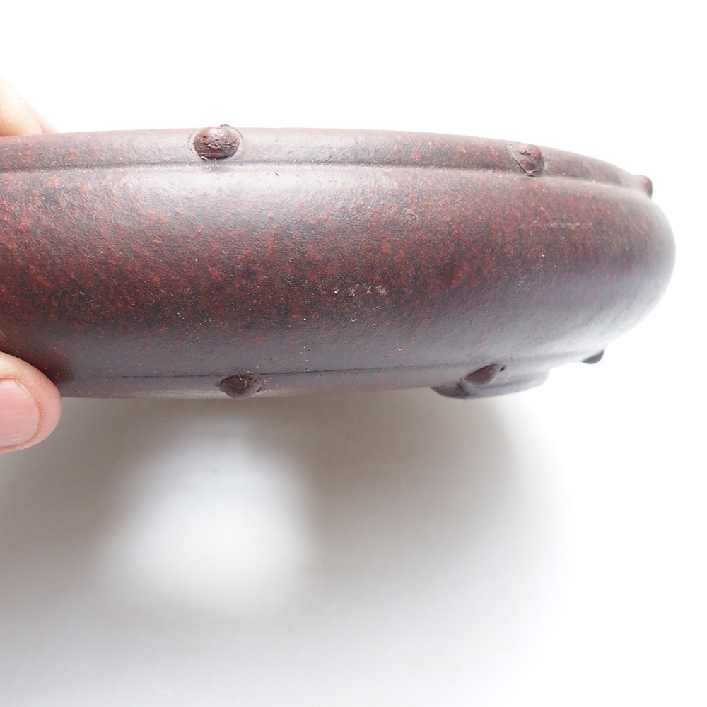 Ciotola 22 x 22 x 5 cm marrone-rosso