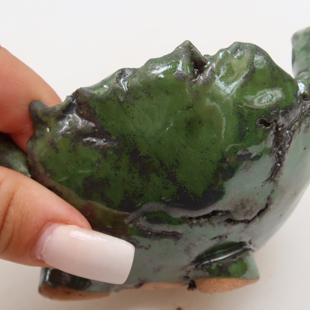 Guscio in ceramica  11 x 10 x 7 cm, colore verde