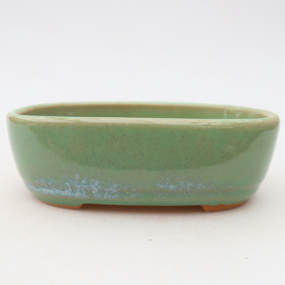 Vaso da bonsai in ceramica 13 x 8,5 x 4 cm, colore verde