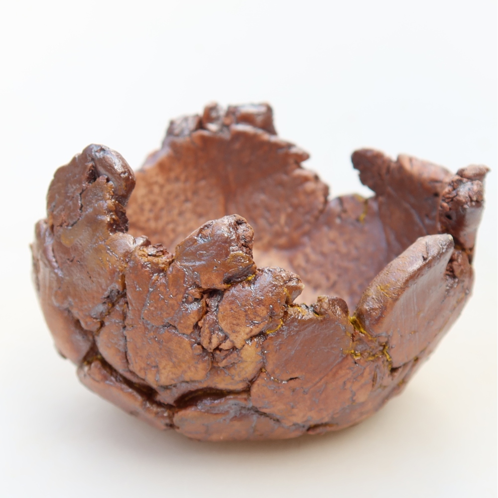 Conchiglia in ceramica 9 x 8 x 6 cm , giallo