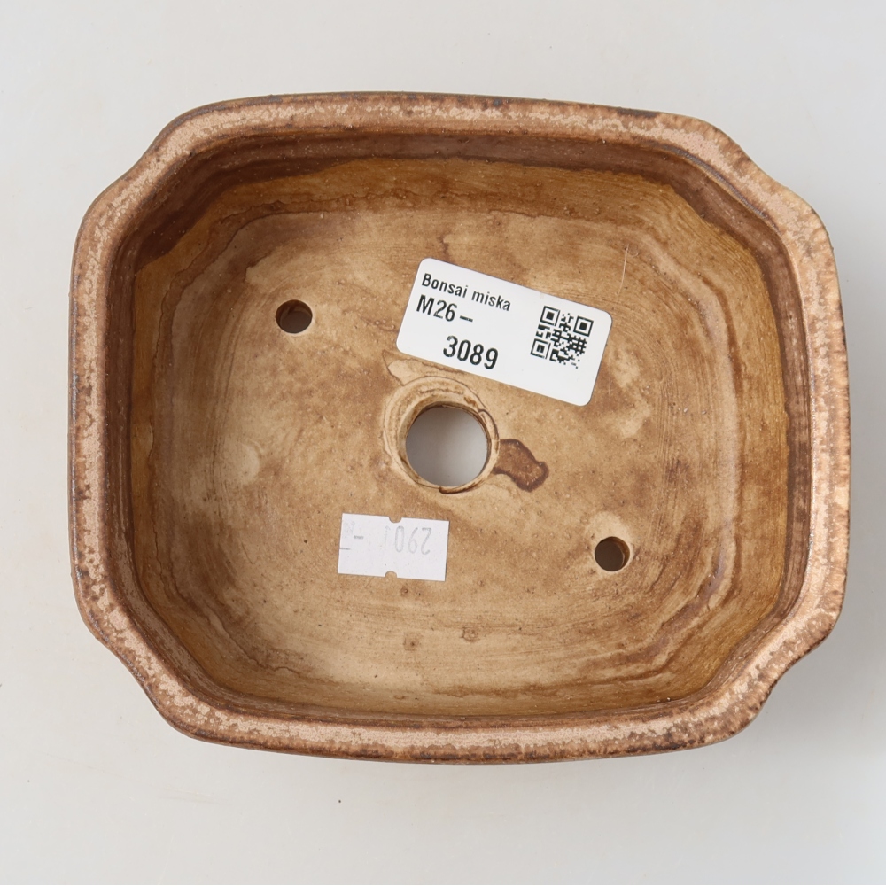 Vaso da bonsai in ceramica 13,5 x 11,5 x 4 cm, colore rosa