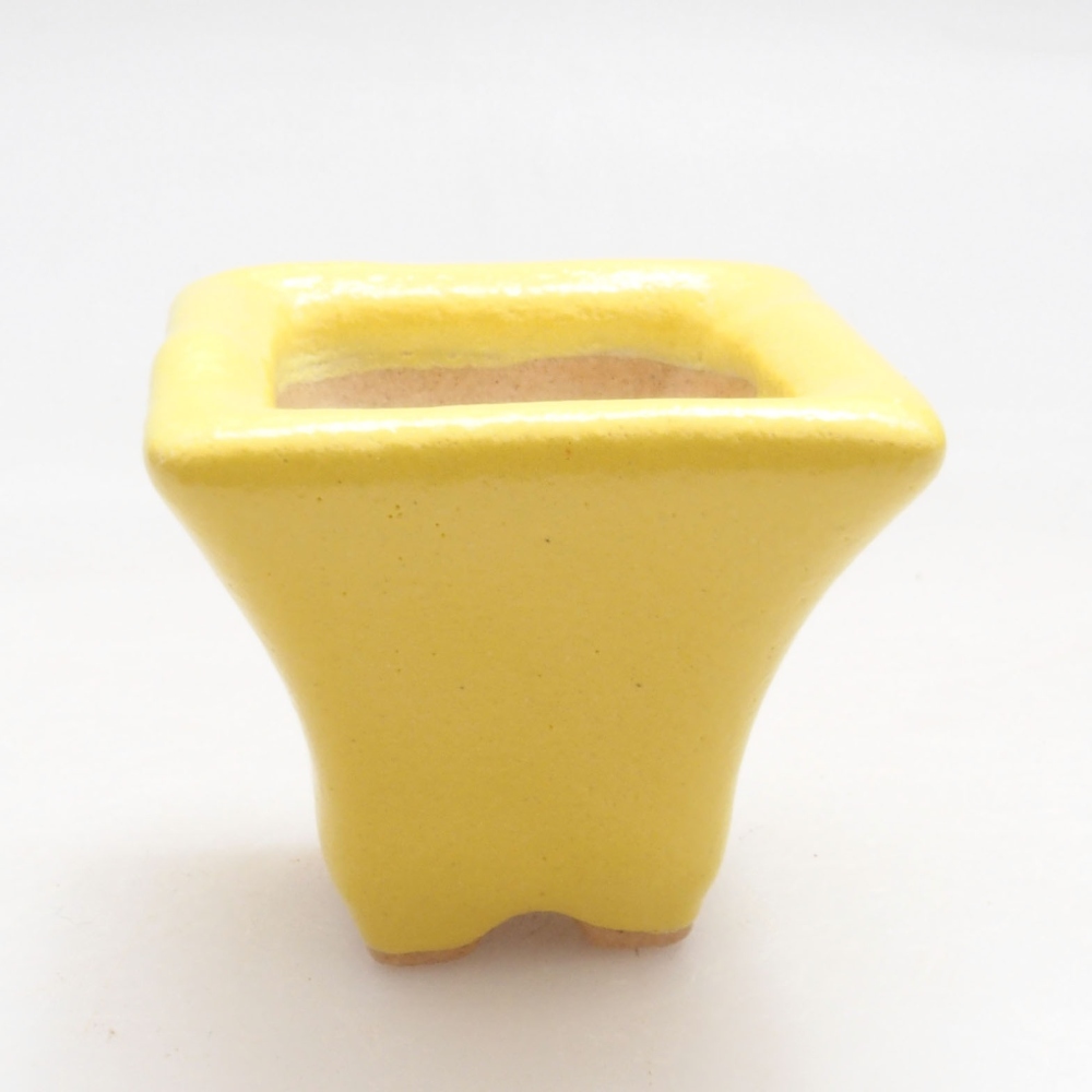Ciotola per bonsai in ceramica 3,5 x 3,5 x 3 cm, giallo