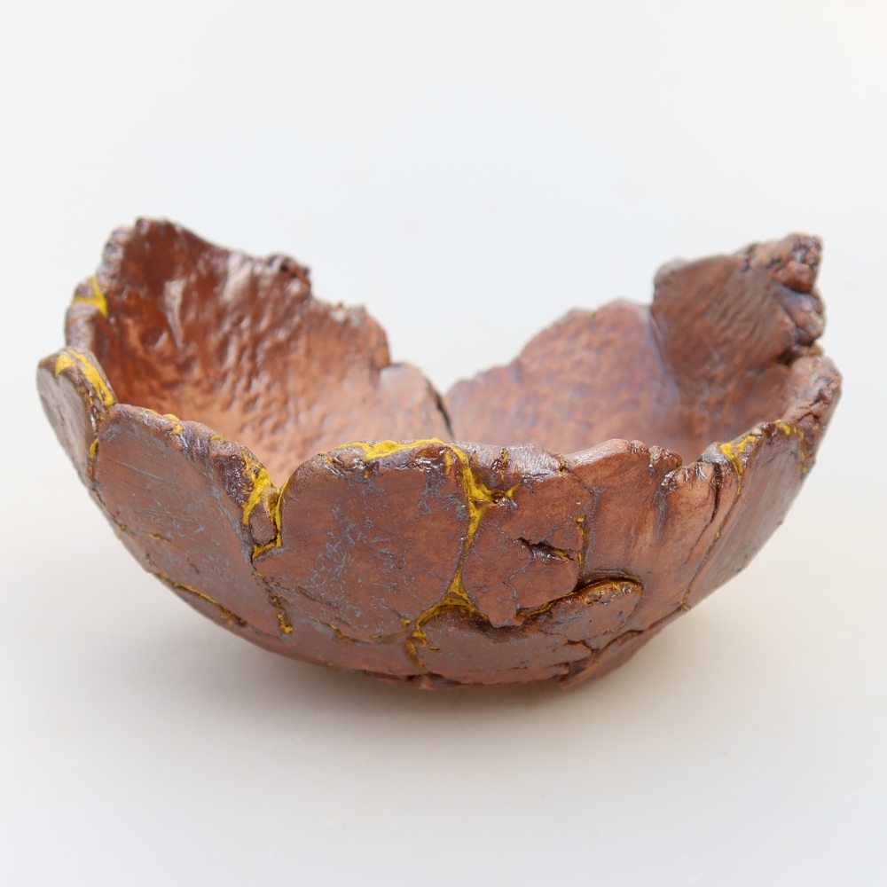 Guscio in ceramica  11 x 10 x 6 cm, colore giallo