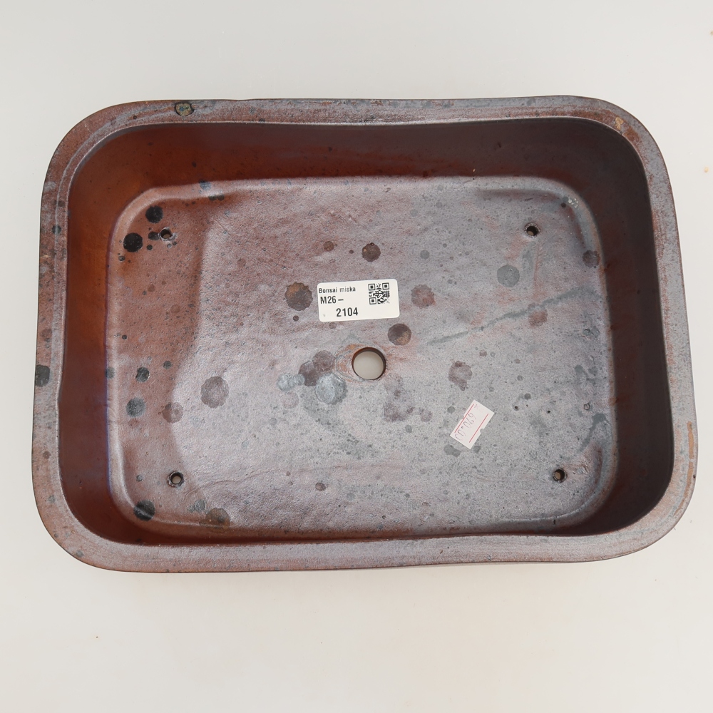 Vaso da bonsai in ceramica 28 x 20,5 x 7,5 cm, colore metallizzato