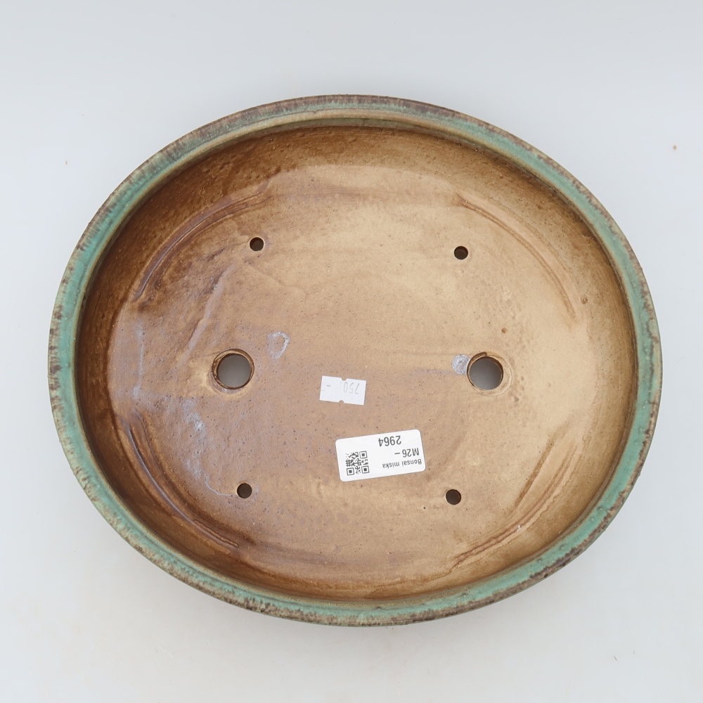 Vaso da bonsai in ceramica 27 x 24 x 5,5 cm, colore verde
