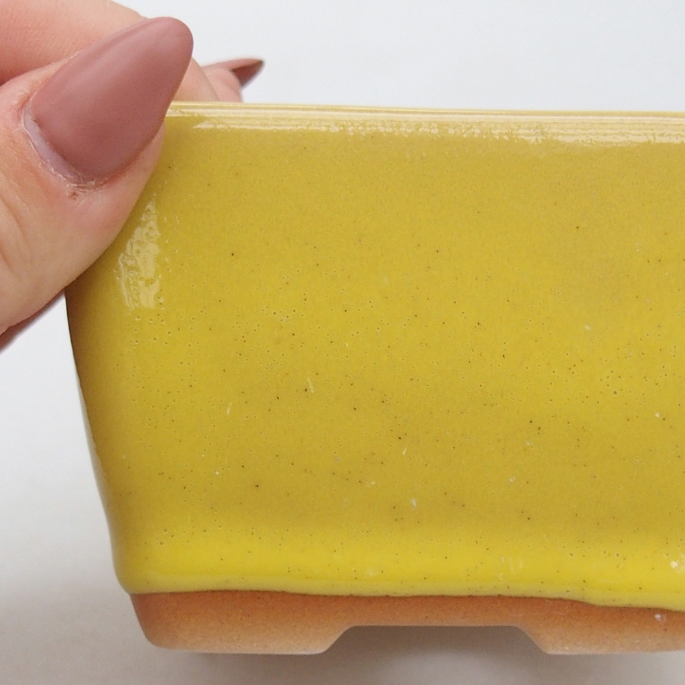 Ciotola bonsai in ceramica 8,5 x 8,5 x 6 cm, giallo