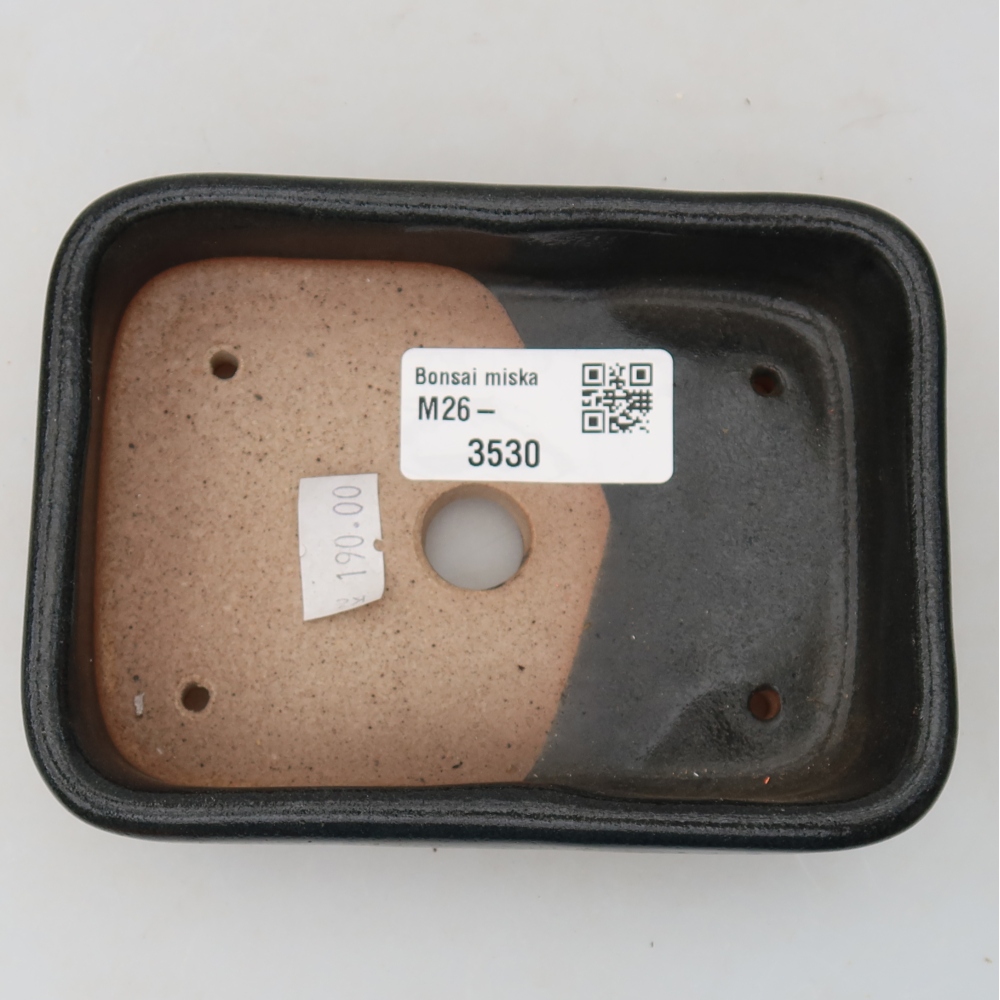 Vaso da bonsai in ceramica 12,5 x 9 x 3,5 cm, colore nero