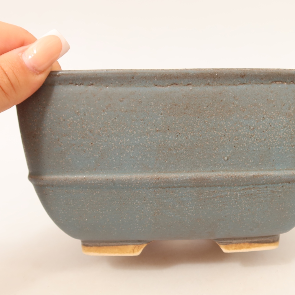 Vaso da bonsai in ceramica 16,5 x 16,5 x 9,5 cm, colore blu