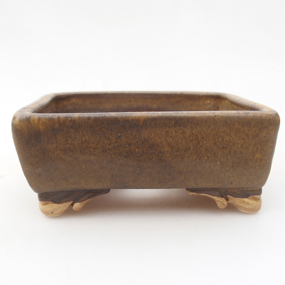 Ciotola per bonsai in ceramica 10 x 8 x 4 cm, marrone
