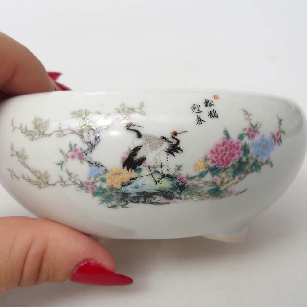 Ciotola per bonsai in ceramica 10 x 10 x 5 cm, colore bianco