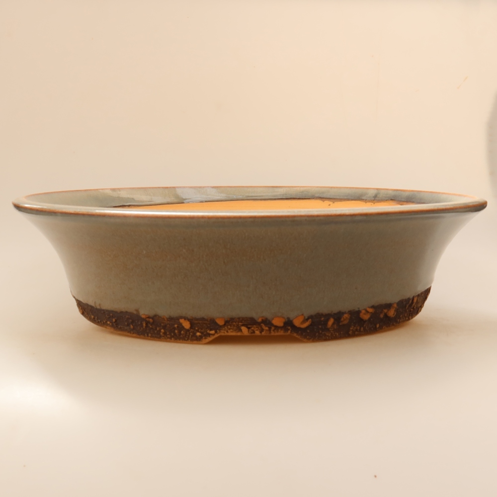 Vaso da bonsai in ceramica 35,5 x 35,5 x 9 cm, colore grigio - SOLO RITIRO IN NEGOZIO o spedizione su pallet