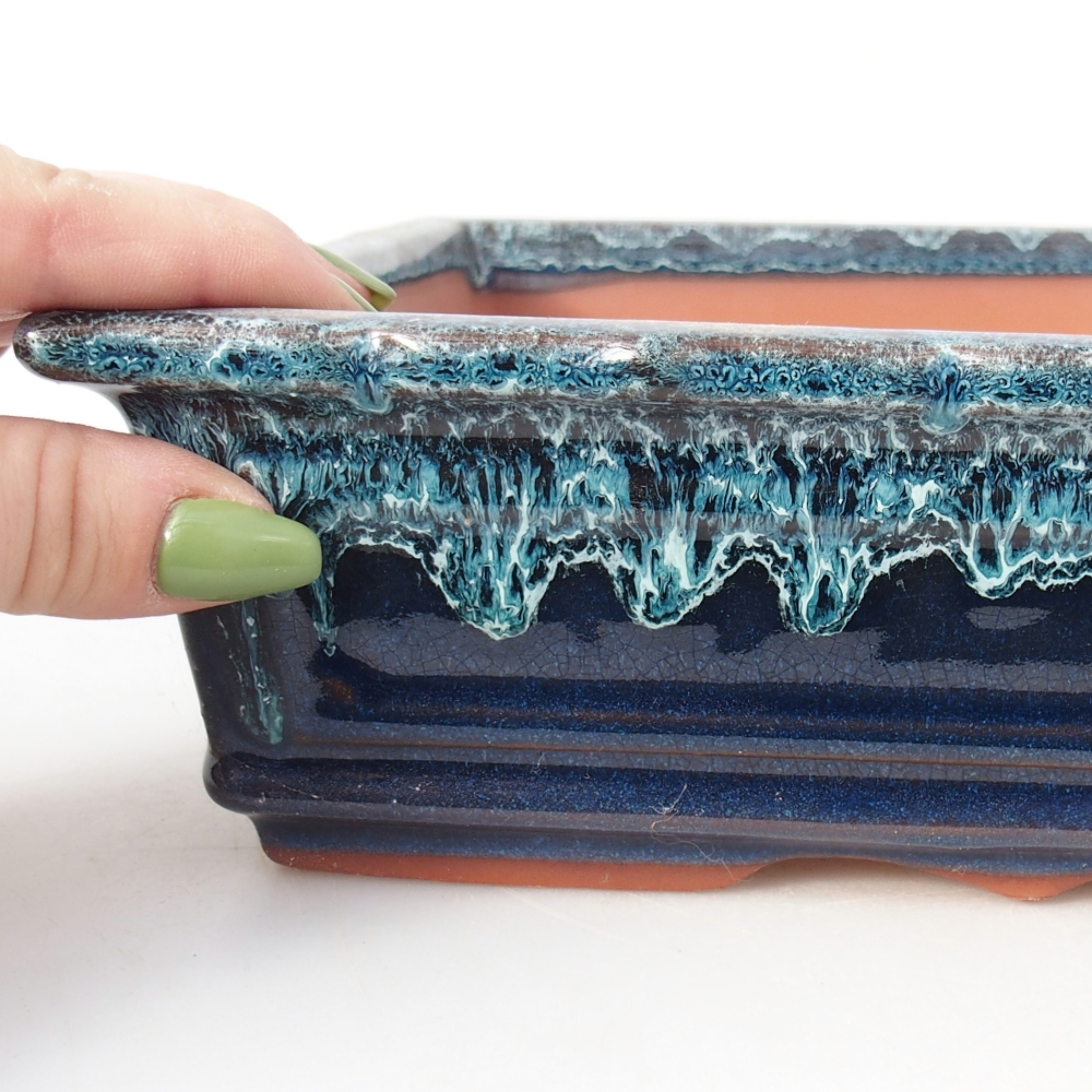 Ciotola 32 x 22,5 x7 cm blu e bianca