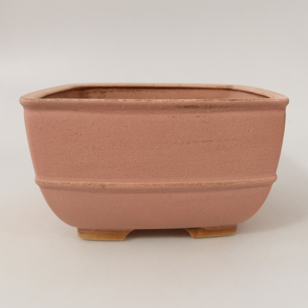 Vaso da bonsai in ceramica 16,5 x 16,5 x 9,5 cm, colore rosa