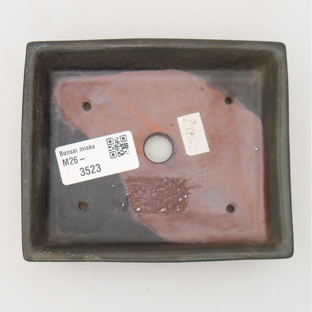 Vaso in ceramica per bonsai 13 x 10,5 x 2,5 cm, colore grigio