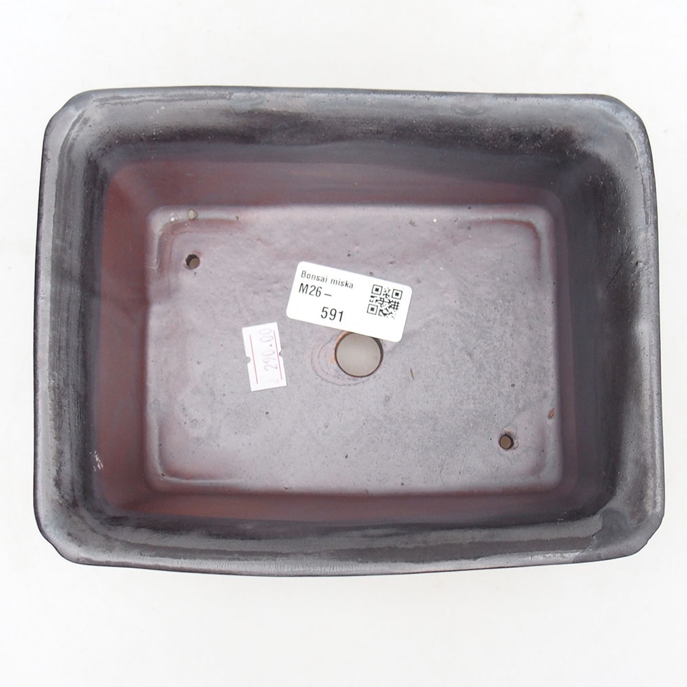 Ciotola per bonsai in ceramica 18 x 14 x 7,5 cm, nero